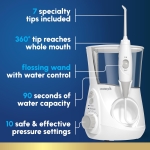 Waterpik Aquarius Water Flosser For Teeth Cleaning, Gums, Braces, Dental Care, Electric Power With 10 Settings, 7 Tips For Multiple Users And Needs, ADA Accepted, White WP-660, Packaging May Vary - Image 10