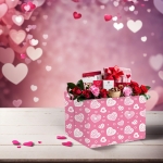 BOAMAU Kid Large Valentine's Day Basket Heart Cute Empty Gift Basket for Girlfriend Love Room Decor Storage Basket (Pink Leopard Print Heart) - Image 7