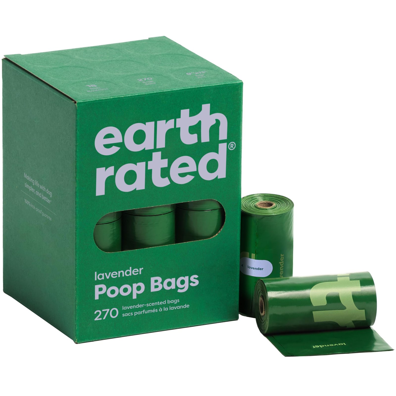 71l4DqotI3L.jpg Earth Rated Poop Bags for Dogs, Guaranteed Leak Proof and Extra Thick Waste Bag Refill Rolls, Lavender Scented, 270 Bags - Image 1