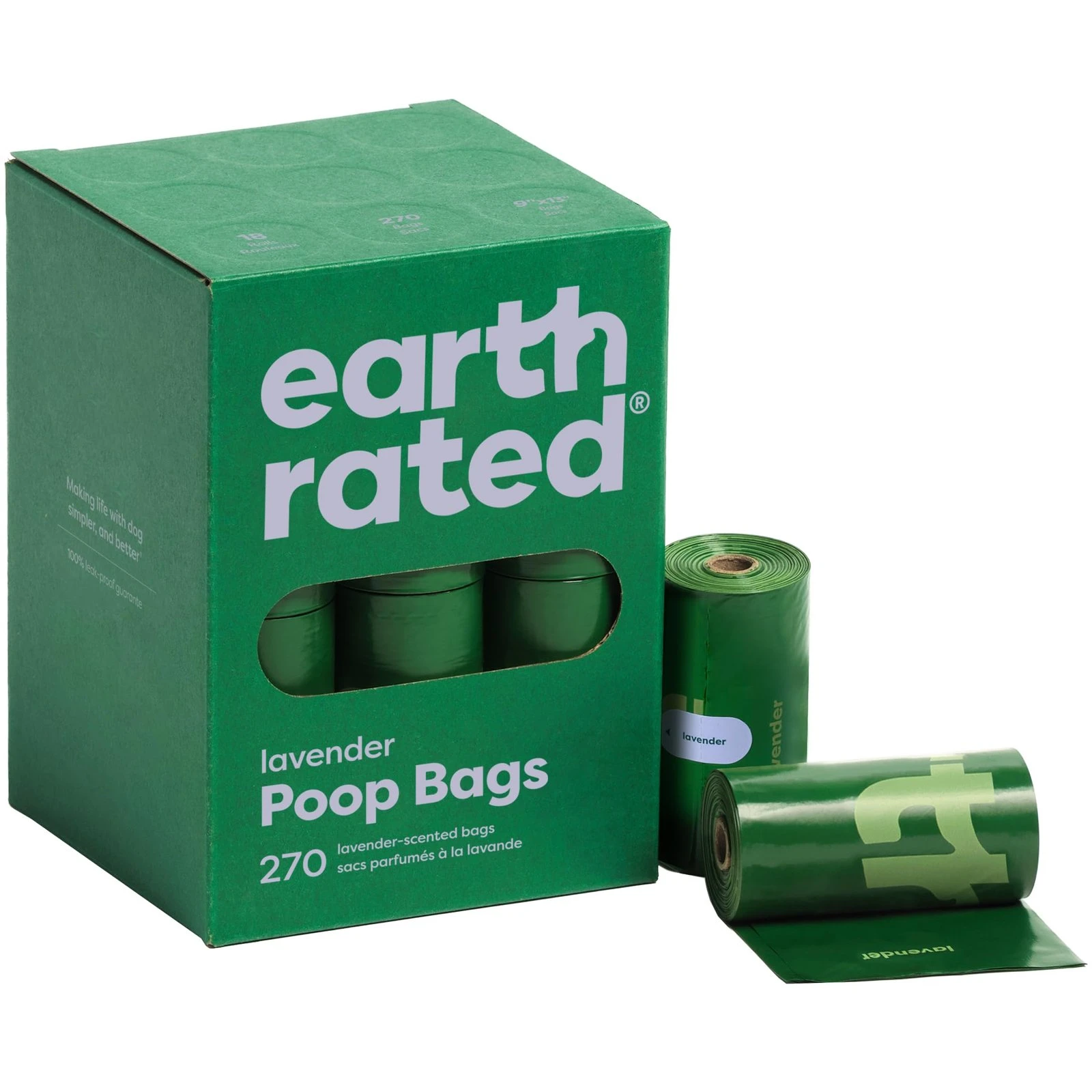 71l4DqotI3L.jpg Earth Rated Poop Bags for Dogs, Guaranteed Leak Proof and Extra Thick Waste Bag Refill Rolls, Lavender Scented, 270 Bags - Image 1