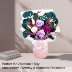 Bonsion Preserved Flowers Gifts for Women, Flower for Delivery, Purple Roses Gifts fo Her, Preserved Roses Bouquets, Birthday Gifts for Grandma, Mothers Day Flowers for Wife - Image 4