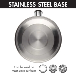 Primula Stewart Whistling Stovetop Tea Kettle Food Grade Stainless Steel, Hot Water Fast to Boil, Cool Touch Folding, 1.5-Quart, Brushed with Black Handle - Image 4
