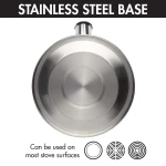 Primula Stewart Whistling Stovetop Tea Kettle Food Grade Stainless Steel, Hot Water Fast to Boil, Cool Touch Folding, 1.5-Quart, Brushed with Black Handle - Image 4