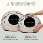MEOWFIA Cat Cave – Premium Felt Cat Bed for Indoor Cats, Handmade Merino Wool (Light Grey, Medium) - Image 7
