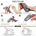 ROMECH Full Size Hot Glue Gun with 60/100W Dual Power and 21 Hot Glue Sticks (7/16"), Fast Preheating Heavy Duty Industrial Gluegun with Storage Case for Crafting, DIY and Repairs (Gray) - Image 3