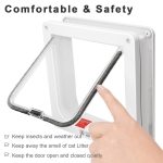 Thin Cat Door for Windows, Pet Doors and Sliding Door, Safety Pet Door with 4 Way Lock, Weatherproof Cat Flap for Thin Door and Wall(Medium, Outer Size 7.76 * 7.5 * 0.78in) - Image 5