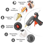 ROMECH Full Size Hot Glue Gun with 60/100W Dual Power and 21 Hot Glue Sticks (7/16"), Fast Preheating Heavy Duty Industrial Gluegun with Storage Case for Crafting, DIY and Repairs (Gray) - Image 7