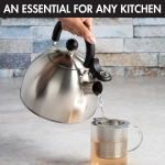 Primula Stewart Whistling Stovetop Tea Kettle Food Grade Stainless Steel, Hot Water Fast to Boil, Cool Touch Folding, 1.5-Quart, Brushed with Black Handle - Image 10