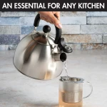 Primula Stewart Whistling Stovetop Tea Kettle Food Grade Stainless Steel, Hot Water Fast to Boil, Cool Touch Folding, 1.5-Quart, Brushed with Black Handle - Image 10