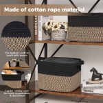 Goodpick Cube Storage Bins - Towel, Book, Cloth, Shoes, Closet Shelf Woven Baskets for Office, Baby Laundry, Toys, 13''x10''x9'' - Image 6