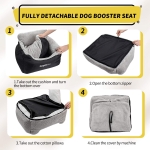 BurgeonNest Dog Car Seat for Small Dogs, Soft Pet Car Travel Home Bed Under 25 lbs, Fully Detachable and Washable Cat Booster Carseats with Storage Pockets and Clip-On Leash Portable Carrier,Black - Image 5