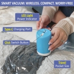 Cozy Essential 15 Pack Travel Vacuum Storage Bags with Rechargeable Wireless Electric Pump for Luggage, Suitcase, Carry-on Size Vacuum Seal Compression Space Saver Bags for Clothes and Clothing Travel - Image 4