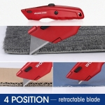 WORKPRO Premium Utility Knife, Retractable All Metal Heavy Duty Box Cutter, Quick Change Blade Razor Knife, with 10 Extra Blades - Image 3