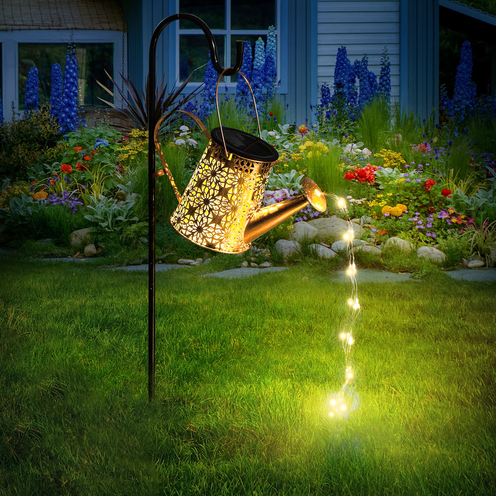 Version 1.0.0 Otdair Solar Watering Can with Lights, Outdoor Garden Decor Waterproof Solar Garden Lights for Outdoor Pathway Yard Lawn Patio Party Decorations Gift for Mom Grandma Birthday - Image 1