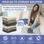 Cozy Essential 15 Pack Travel Vacuum Storage Bags with Rechargeable Wireless Electric Pump for Luggage, Suitcase, Carry-on Size Vacuum Seal Compression Space Saver Bags for Clothes and Clothing Travel - Image 7
