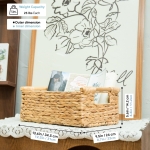VATIMA Hyacinth Medium Wicker Basket 13.6x9.5x5.6" - With Handle, Living Room Decor, Rectangular Design - Image 8