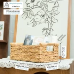 VATIMA Hyacinth Medium Wicker Basket 13.6x9.5x5.6" - With Handle, Living Room Decor, Rectangular Design - Image 8