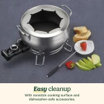 Cuisinart Fondue Pot Set, 3-Quart Stainless Steel Electric Fondue Pot for Chocolate, Cheese, Broth, and Oil, Includes 8 Forks, Temperature Control, Nonstick Interior, Dishwasher Safe, CFO-3SSNAS - Image 3