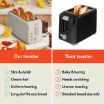 bella 4 Slice Slim Toaster, Fits-anywhere™ Kitchenware, 6 Setting Shade Control with Reheat & Cancel Buttons, Fits Sourdough, 10” Long Slot, Anti Jam & Auto Shutoff, 900 Watt, Oatmilk - Image 4