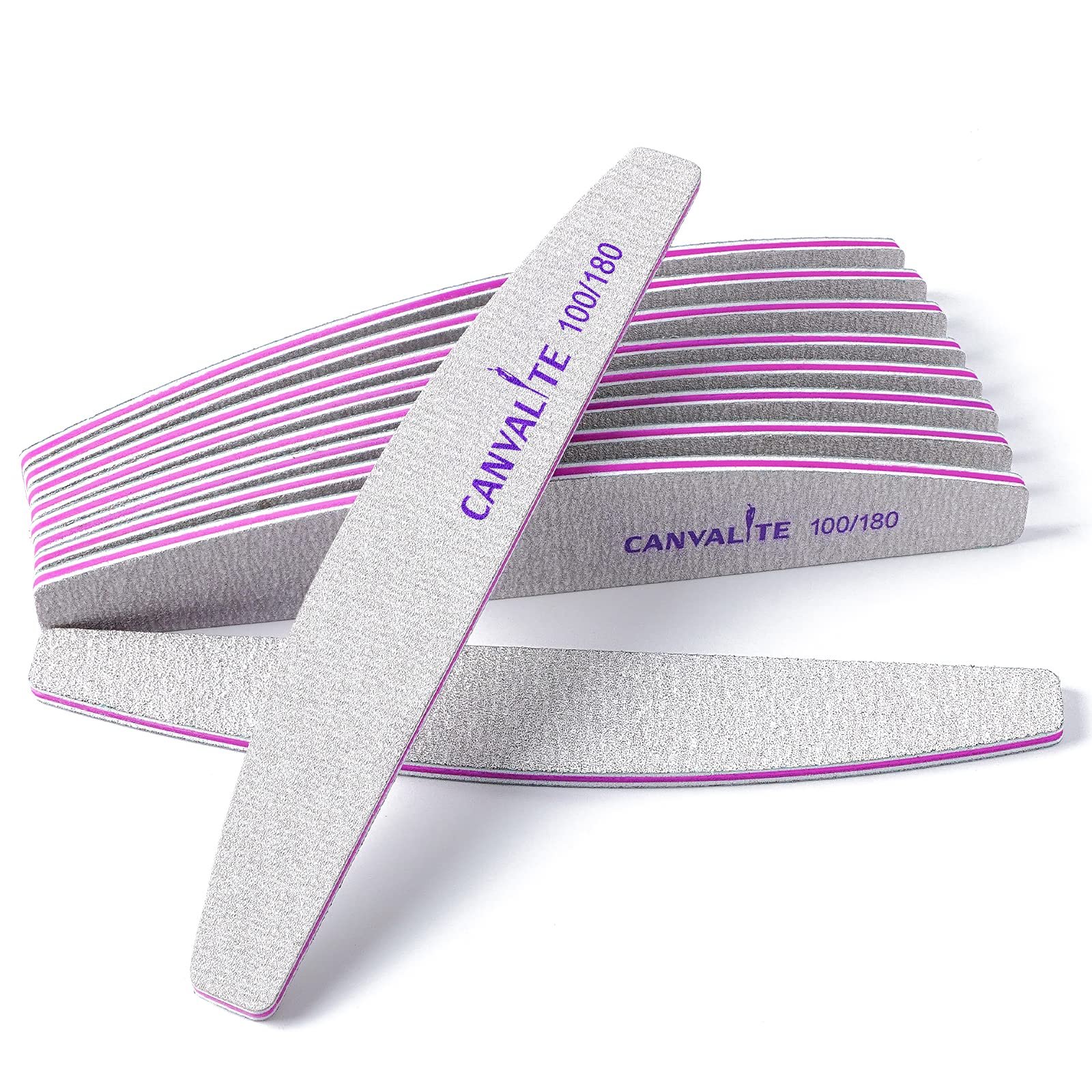 81JoNgRydL.jpg Canvalite 10 PCS Nail File Professional Nail Files Reusable Double Sided Emery Board(100/180 Grit) Nail Styling Tools for Home and Salon Use Christmas Gifts for Women - Image 1