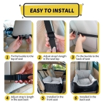 BurgeonNest Dog Car Seat for Small Dogs, Soft Pet Car Travel Home Bed Under 25 lbs, Fully Detachable and Washable Cat Booster Carseats with Storage Pockets and Clip-On Leash Portable Carrier,Black - Image 4