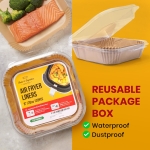 Air Fryer Paper Liners, 125Pcs Air Fryer Disposable Liners, Non-Stick and Oil Proof for Easy Cleanup, 8” Square for 5-8 qt Basket by Baker's Signature - Image 4