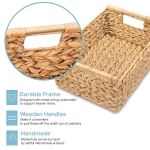 VATIMA Hyacinth Medium Wicker Basket 13.6x9.5x5.6" - With Handle, Living Room Decor, Rectangular Design - Image 7