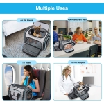Airline Approved Pet Carrier, Large Soft Sided Pet Travel TSA Carrier 4 Sides Expandable Cat Collapsible Carriers with Removable Fleece Pad and Pockets for Cats Dogs and Small Animals - Image 7