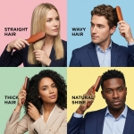 Goody Smoothing Hairbrush with Natural Boar Bristles for Frizz Control, Flyaway Control, Smooth Shiny Finish, Wooden Styling Brush for All Hair Types - Image 6