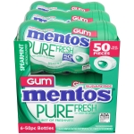 Mentos Pure Fresh Sugar-Free Chewing Gum with Xylitol, Spearmint, 50 Piece Bottle (Bulk Pack of 6) - Image 4