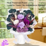 Bonsion Preserved Flowers Gifts for Women, Flower for Delivery, Purple Roses Gifts fo Her, Preserved Roses Bouquets, Birthday Gifts for Grandma, Mothers Day Flowers for Wife - Image 3
