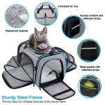 Airline Approved Pet Carrier, Large Soft Sided Pet Travel TSA Carrier 4 Sides Expandable Cat Collapsible Carriers with Removable Fleece Pad and Pockets for Cats Dogs and Small Animals - Image 6