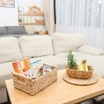 VATIMA Hyacinth Medium Wicker Basket 13.6x9.5x5.6" - With Handle, Living Room Decor, Rectangular Design - Image 2
