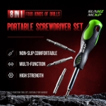 SUNHZMCKP 8 in 1 Screwdriver, Portable multi-purpose screwdriver set，High-Strength Bits, Phillips, Slotted, Torx，Suitable for outdoor and daily repair tools,Practical hand tools - Image 6