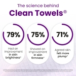 Clean Skin Club Healthy Aging Clean Towels® XL, Smooths Fine Lines Wrinkles & Texture in 6 weeks, Treated for Extra Softness, Disposable Face Towels, Anti Aging Makeup Remover Dry Wipe, 50 count - Image 9