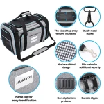 Airline Approved Pet Carrier, Large Soft Sided Pet Travel TSA Carrier 4 Sides Expandable Cat Collapsible Carriers with Removable Fleece Pad and Pockets for Cats Dogs and Small Animals - Image 5