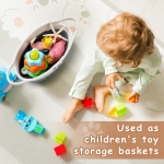 Small Woven Baskets for Organizing Rope with Handle Cute Cotton Basket for Nursery Gift Dog Cat Toy Storage Basket for Toy Organizer-Gray - Image 5