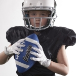 Franklin Sports Football - Grip-Rite 100 - Kids Junior Size - Youth Football - Durable Outdoor Rubber Football - Blue / White - Image 2