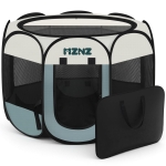 MZNZ Dog Cat Playpen, Portable Puppy Pet Crate Indoor for Small Dogs Cats Rabbits, Foldable Dog Cage Enclosure for Outdoor, Pop Up Dogs Tent Kennel with Carrying Case, Grey