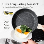 CAROTE Nonstick Frying Pan Skillet,Non Stick Granite Fry Pan Egg Pan Omelet Pans, Stone Cookware Chef's Pan, PFOA Free,Induction Compatible(Classic Granite, 8-Inch) - Image 7