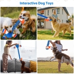 Homounter Squeaky Dog Toys for Large Dogs, Tough Tug of War Puppy Toy, Cute Animal Design Plush Dog Toys with Crinkle Paper, Dog Chew Toys for Small, Medium and Large Dogs - Image 3