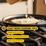 Lodge L9OG3 Cast Iron Round Griddle, Pre-Seasoned, 10.5-inch - Made in USA, Compatible with Stovetop, Oven, Grill & Campfire - Image 4