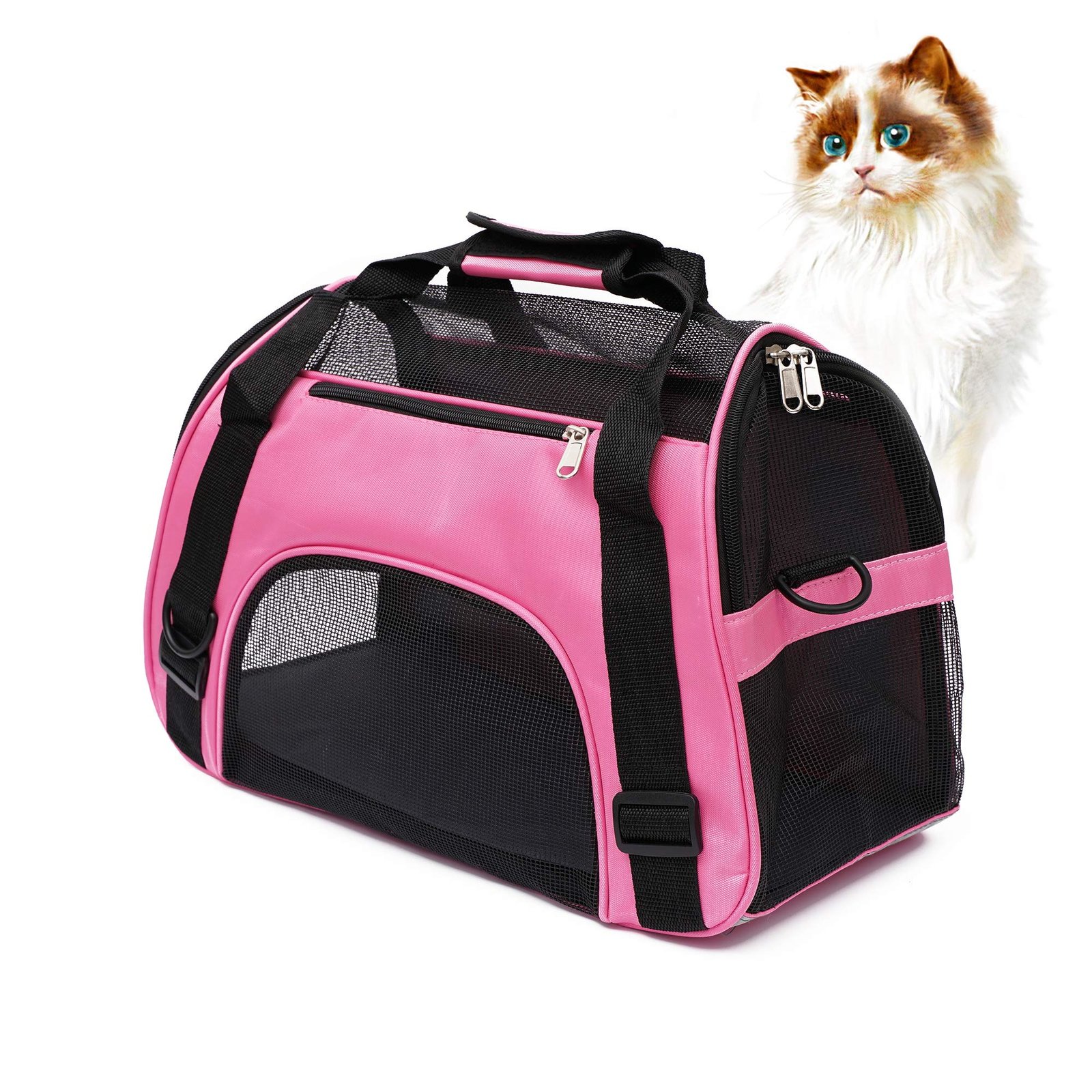 81p10bf6BKL.jpg MuchL Cat Carrier for Small Cats Soft-Sided Pet Carrier for Cats Puppies Small Pets Airline Approved Lightweight Comfortable Travel Cat Carrier (Small, Pink) - Image 1