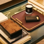 Preston Lane Mayfair Decorative Tray – Vegan Leather with Woven Texture, Brushed Brass Handles – Serving, Dresser & Coffee Table Tray, Espresso - Image 5