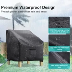 BROSYDA Patio Chair Covers for Outdoor Furniture Waterproof 2 Pack, Lawn Chair Covers 600D Heavy Duty Oxford Cloth, Large Covers for Lounge Lawn Deep Seat Black 38" W x 31" D x 29" H - Image 6