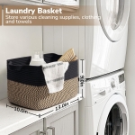 Goodpick Cube Storage Bins - Towel, Book, Cloth, Shoes, Closet Shelf Woven Baskets for Office, Baby Laundry, Toys, 13''x10''x9'' - Image 3
