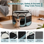 MZNZ Dog Cat Playpen, Portable Puppy Pet Crate Indoor for Small Dogs Cats Rabbits, Foldable Dog Cage Enclosure for Outdoor, Pop Up Dogs Tent Kennel with Carrying Case, Grey - Image 2
