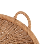 Kate and Laurel Cormont Modern Round Woven Rattan Tray with Handles; 23 Inch Diameter; Natural Rattan; Decorative Circle Boho Tray for Use as Versatile Ottoman Tray or Serving Platter - Image 4