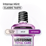 Listerine Total Care Intense Anticavity Fluoride Mouthwash, 6 Benefits in 1 Oral Rinse Helps Kill 99% of Bad Breath Germs, Prevents Cavities, Provides 360 Clean*, ADA-Accepted, Intense Mint, 1 L - Image 7