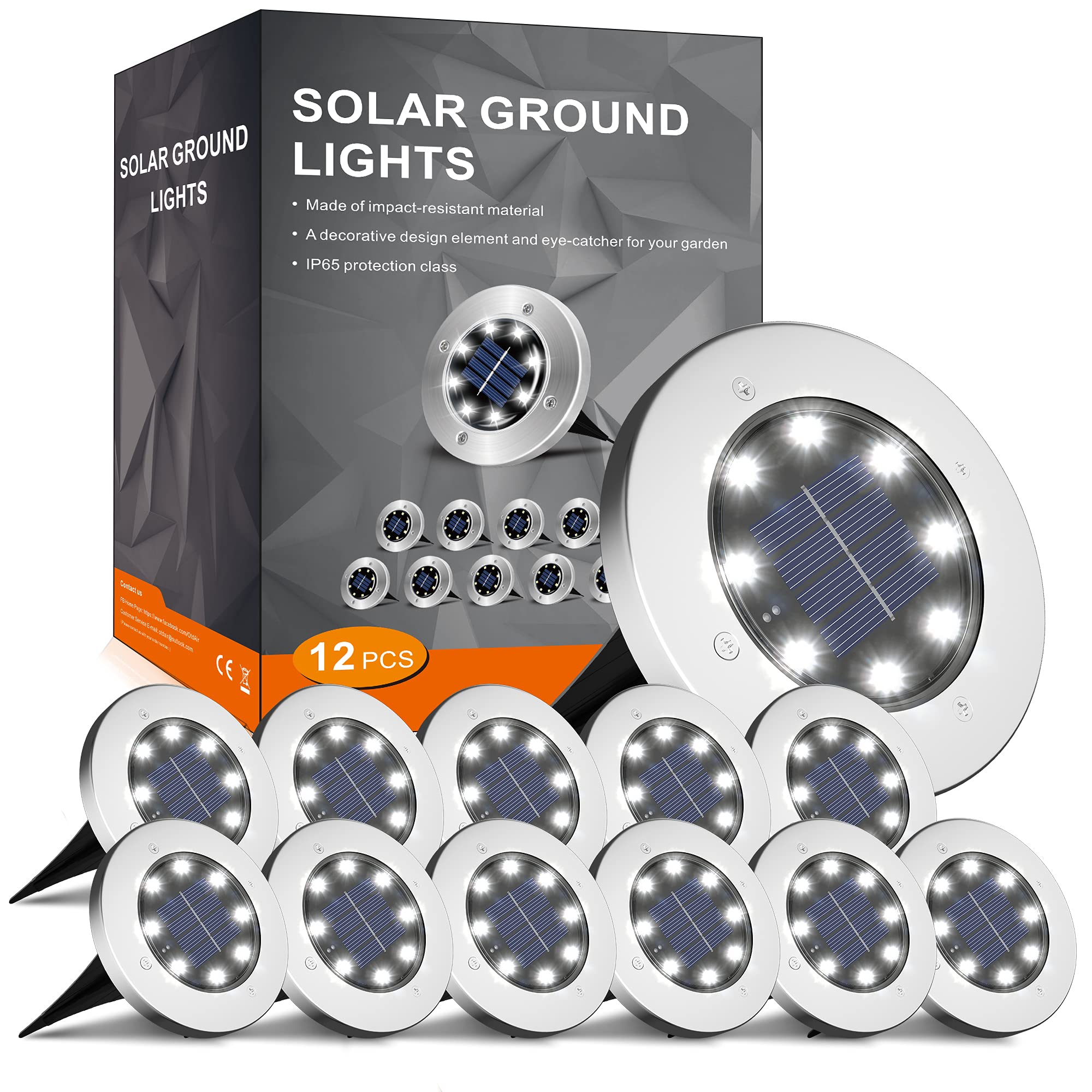 Version 1.0.0 INCX Solar Lights for Outside,12 Pack Solar Lights Outdoor Waterproof, Solar Garden Lights Landscape Lighting for Patio Pathway Lawn Yard Deck Driveway Walkway White - Image 1